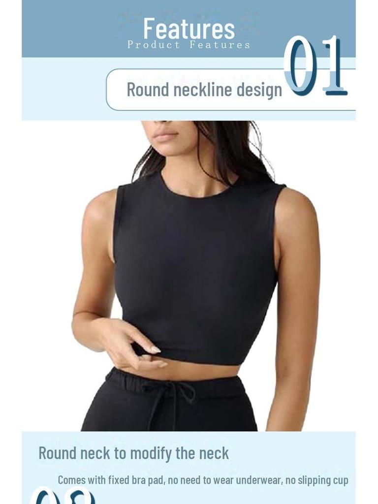 Женский облегающий жилет для йоги в корейском стиле - безрукавка для бега и фитнеса