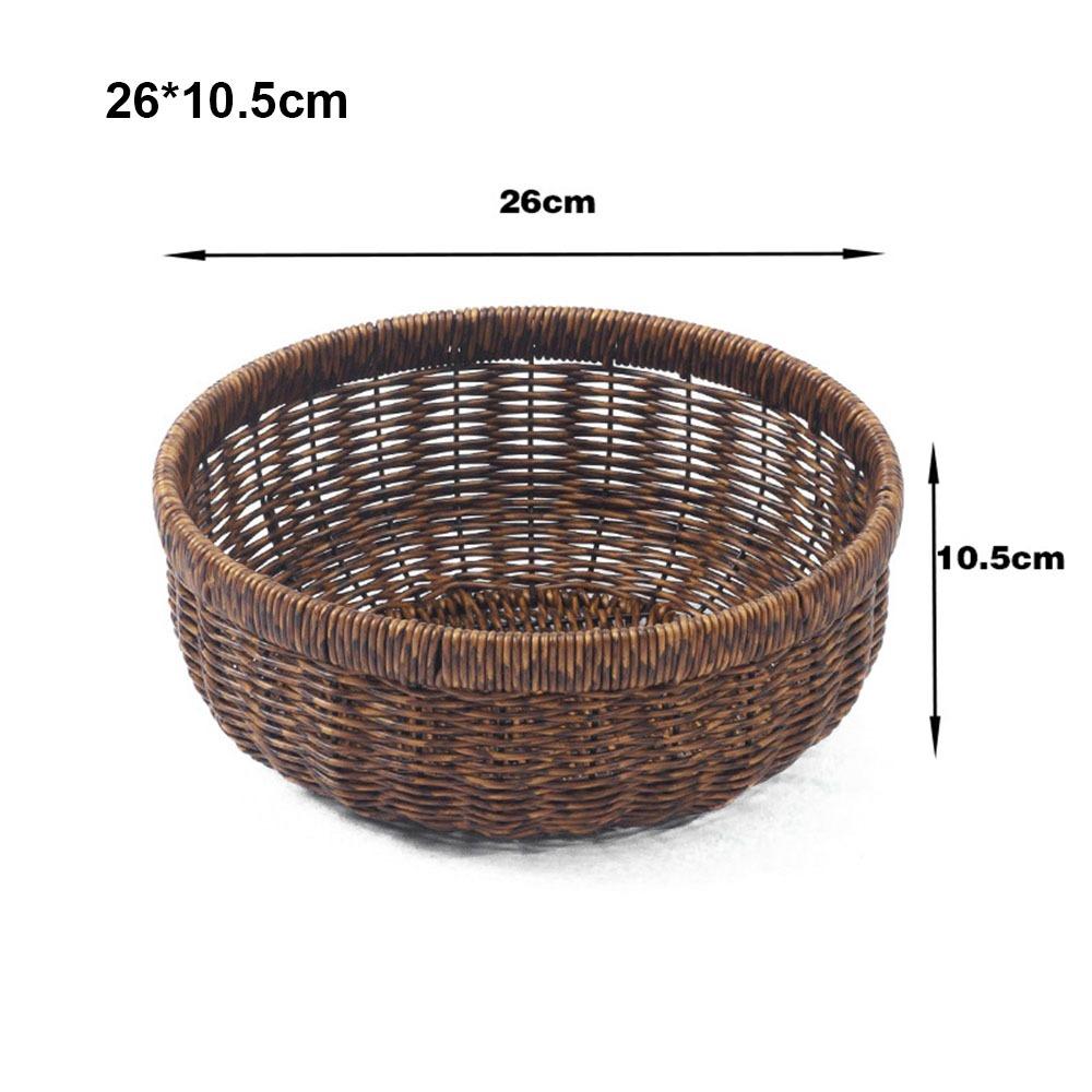 Многостилевая имитация ротанговой фруктовой тарелки, ретро плетеная ручная корзина для хранения, ротанговая плетеная чайная подставка, корзины для пикника, закусок, мелочей