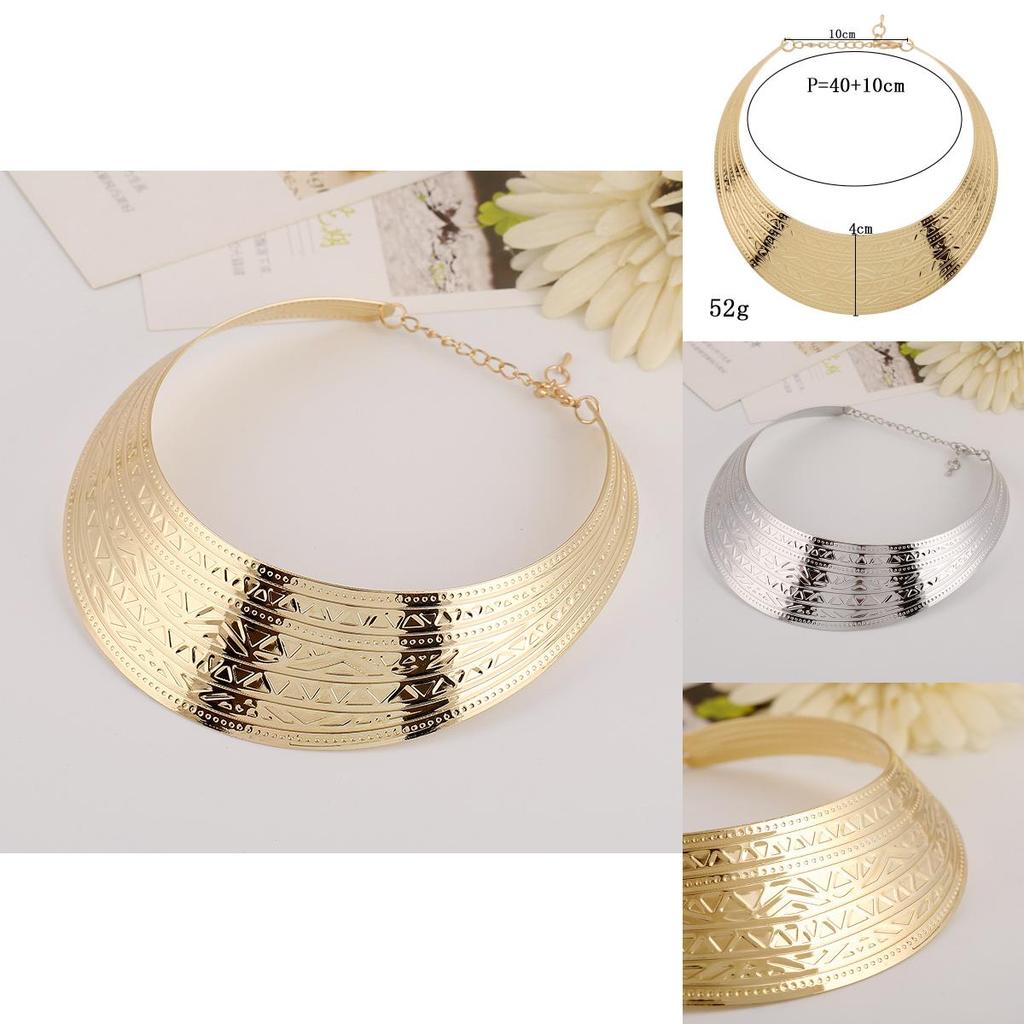 Unisex Metal Collar Necklace With Water Wave Chain For Travel And Gift Giving