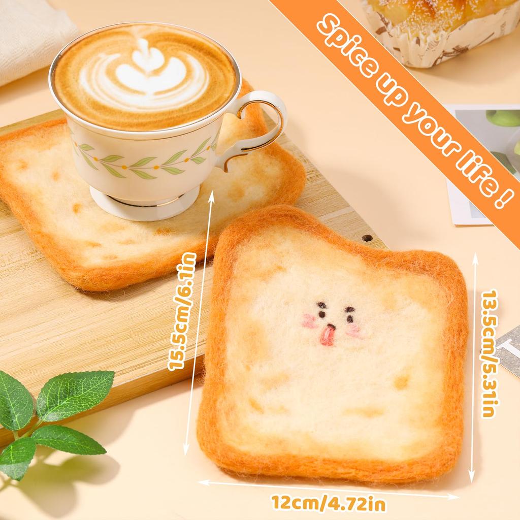 Fenrry 6PCS Набор для валяния из игл, подставки под тосты, набор для валяния из шерсти, подкладка для валяния из шерсти для самостоятельного украшения и рукоделия