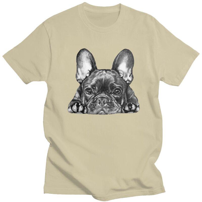 Мужская футболка с принтом французского бульдога Frenchie 100% хлопок Повседневная футболка Уличная футболка