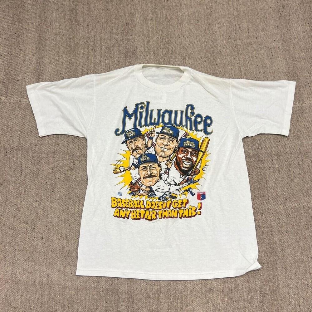 Винтажная хлопковая унисекс футболка Milwaukee Brewers Размеры S-4XL VN2278 Унисекс футболка