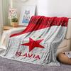 1PC Custom Name SK Slavia Praha Patterned Flannel Blanket Suitable For All Seasons for Home Decor Warmth and Comfort Gifts Holiday Present