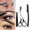 3 Pc/Set Eyebrow Threading Knife Eyebrow Clip Eyebrow Scissors Beauty Makeup Cosmetic Tool