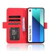 Кожаный чехол-книжка для Xiaomi Redmi Note 13 4G с несколькими отделениями для карт