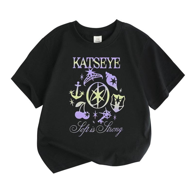 KATSEYE Collection Korean Girl Group Childrens Tshirt Summer Top Cotton Shortsleeved Suitable for Young Children