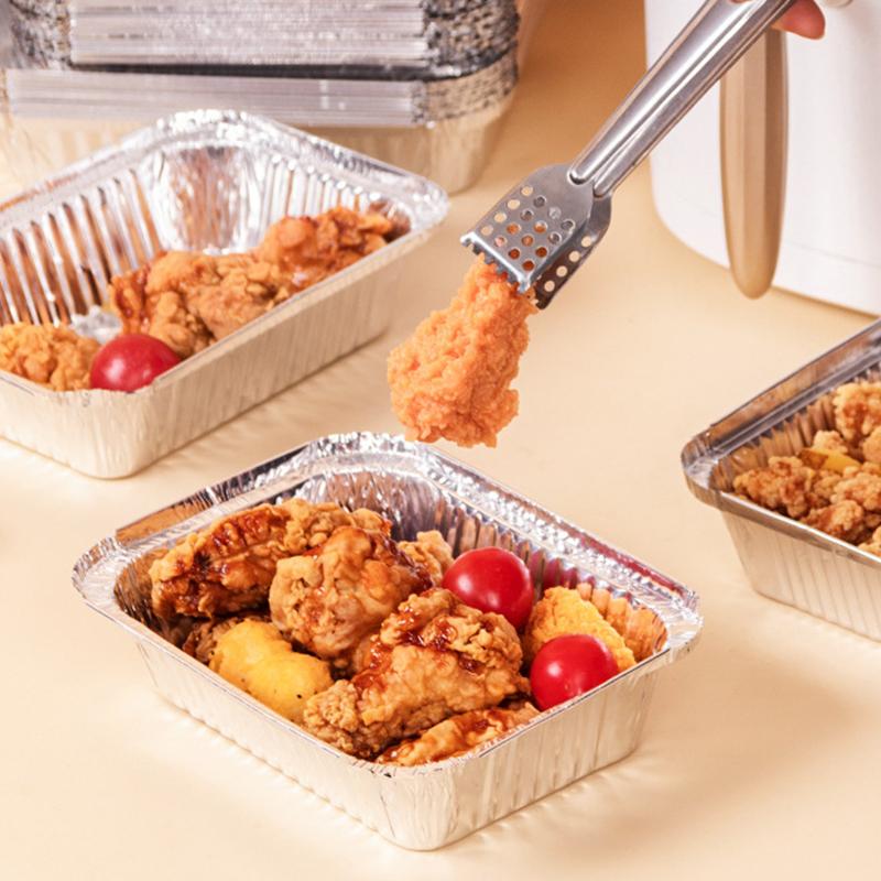 10/20/30/50 шт. Алюминиевые противни для фритюрницы, бумажные противни с антипригарным покрытием, вкладыши для аэрофритюрницы, прямоугольная миска для духовки, кухонный инструмент