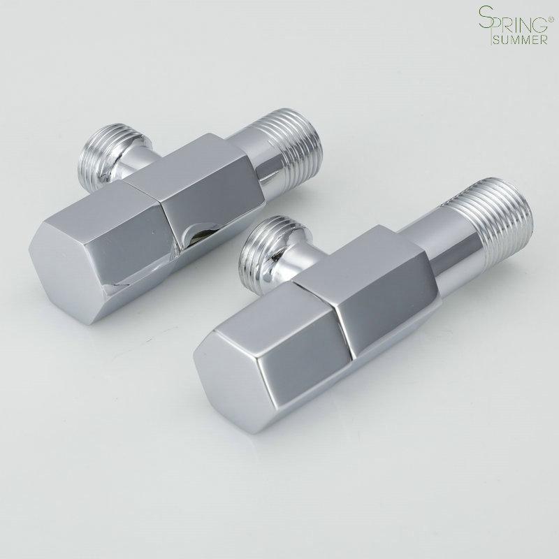 Modern Design Brass Hexagon 1/2in Chrome Plated Angle Stop Valve Cock for Bathroom Kitchen Toilet-T32
