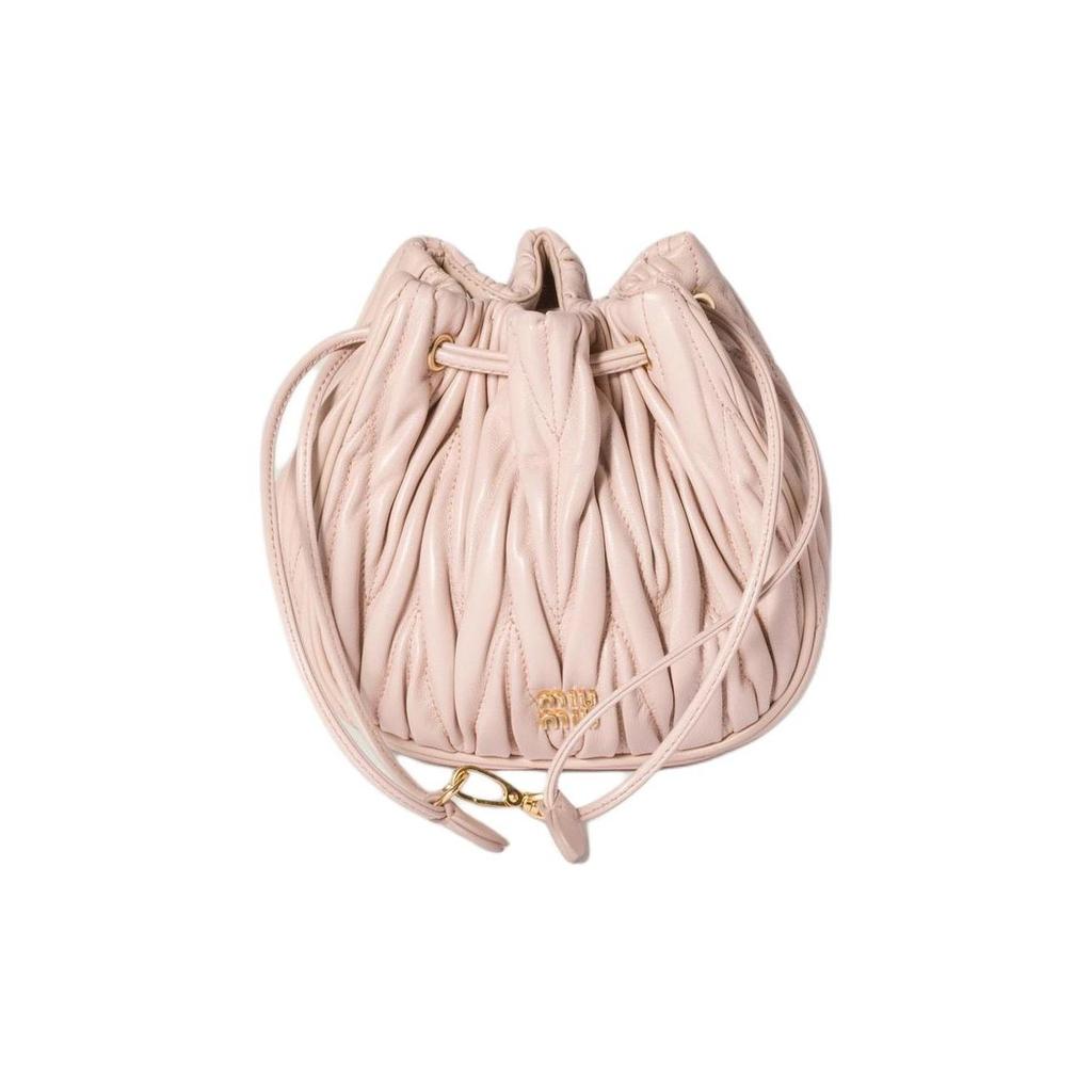 MIU MIU Matelassé Logo Lambskin Clutch Women Clutch Pink 5ND022_AFPP_F0236