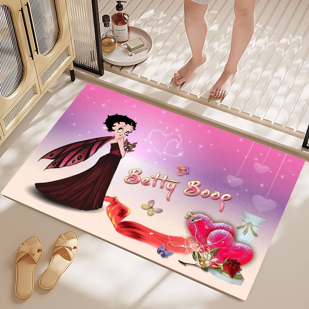 Cute B-Betty Boop Bathroom Mat Retro Multiple Choice Living Room Kitchen Rug Non-Slip Bedside Mats