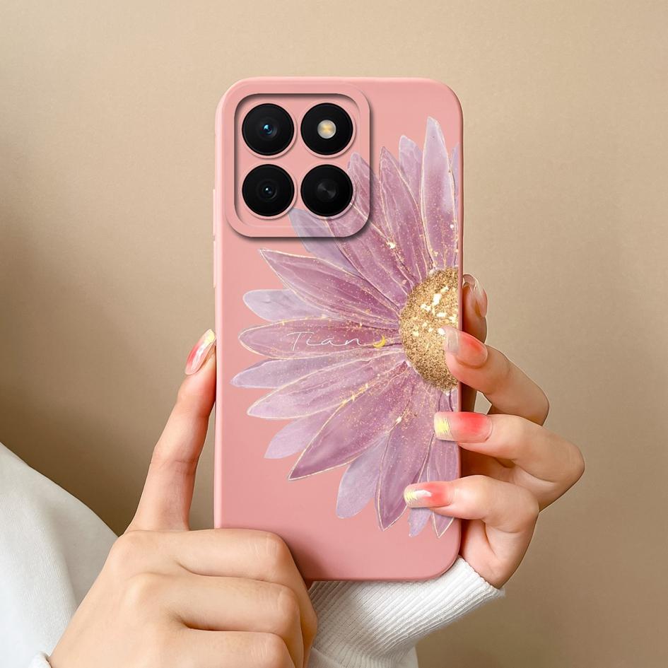 Чехол для Huawei Honor X8c 7S 10i 20 20e 30 30S 50 50SE 60SE 70 Lite Pro Plus симпатичный красочный цветочный жидкий силиконовый противоскользящий корпус для Huawei Shell