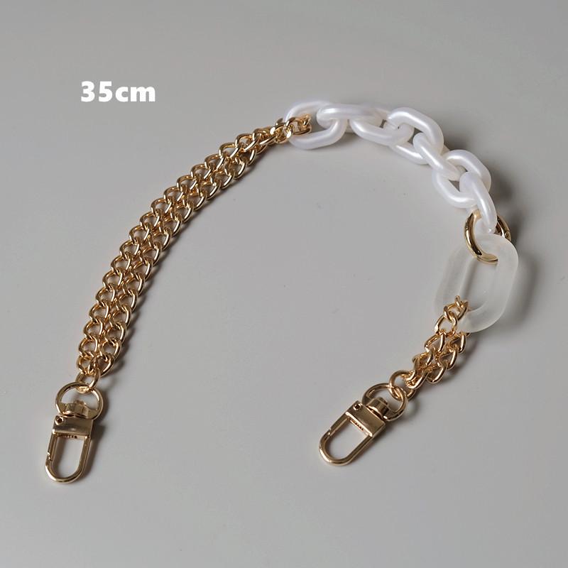 Новая модная женская цепочка для аксессуаров, съемная замена, роскошный белый ремешок из бисера, женский клатч «сделай сам», цепочка с полимерной ручкой