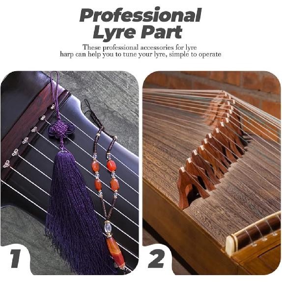 Milisten 16 шт. колки с L-образным ключом для настройки и латунными заклепками, колки для лиры, цитры, клавесина, дульцимера и других