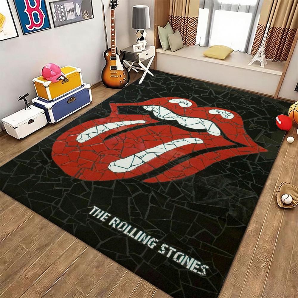 The Rolling Stones Logo Area Rug Faux Wool Rug Ultra Soft Mat Bathroom Rug Stain Resistant
