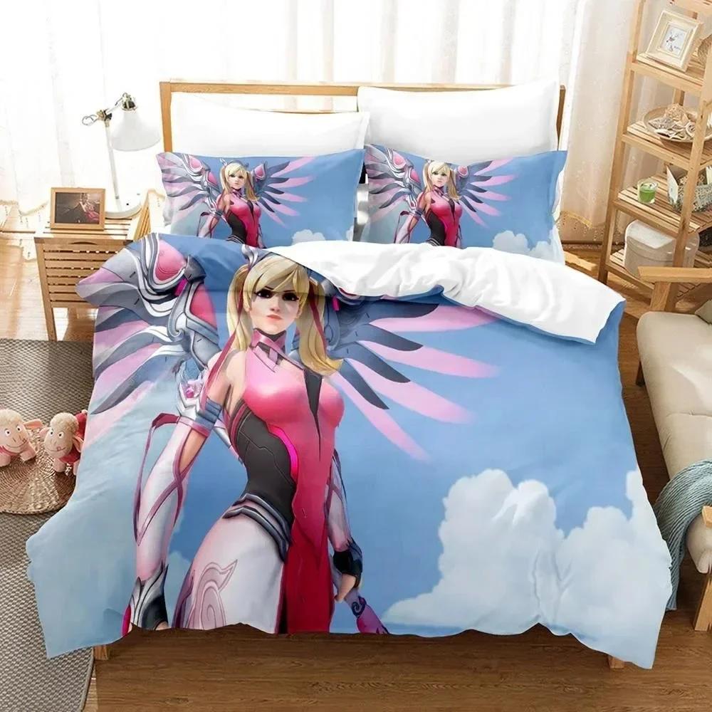 3D Printing Sexy Girls Overwatch Bedding Set Duvet Cover Sheet Pillowcase Bed Full Queen King Size Comforter Bedroom