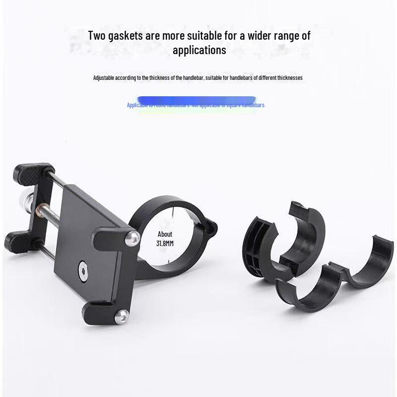 Aluminum Alloy Bike & Motorcycle Phone Holder – Shockproof, Fixed Frame for Navigation Accessories