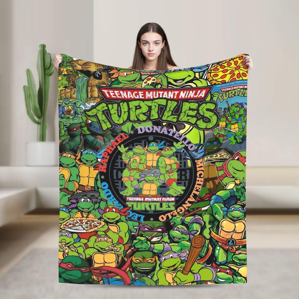 TMNT Game  Blanket Quality Warm  Bedding Throws Winter Airplane Travel Couch Chair Funny Bedspread