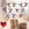 12 Pieces/set, Bright, Wooden, Hummingbird Pendant, 2D Flat, Fashionable Bird Decoration, Multiple Colors, Office Decoration