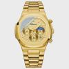 Men's Multifunction Quartz Watch Chronograph Luminous Water-Resistant Luxury Golden Steel Bracelet Men Moonswatch