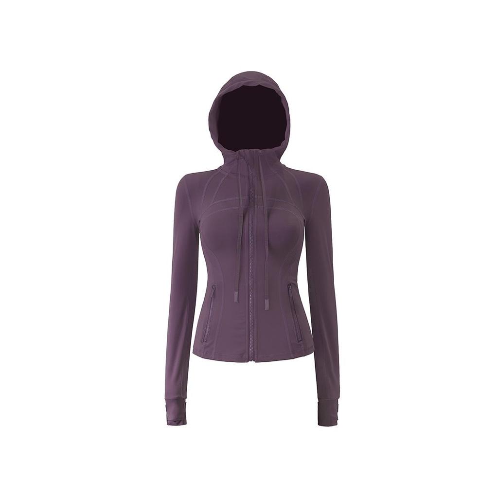 Женский высокоэластичный костюм для йоги с капюшоном: Весенне-осенний топ для бега и профессиональная спортивная куртка