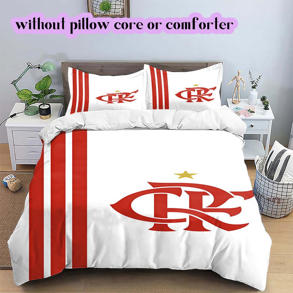 Flamengo football soccer Pattern Bedding,Quilt Set Quilt Cover Pillowcase Home Birthday Gift (1*duvet cover+2*pillowcase,without core)
