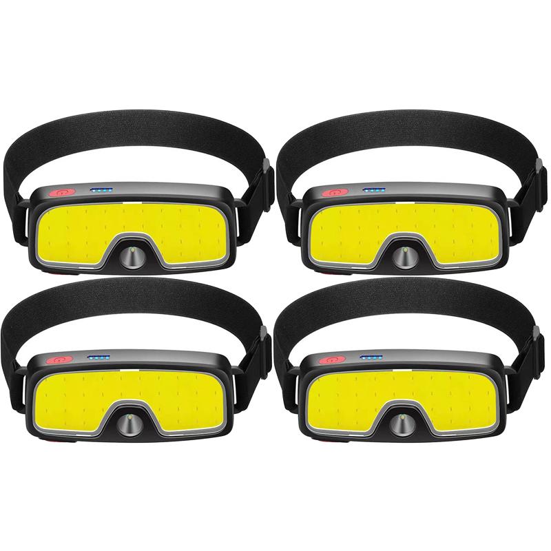 LED Camping Super Bright COB Headlight Multifunctional Rechargeable Built In Battery Power Display Waterproof Head Torch Light