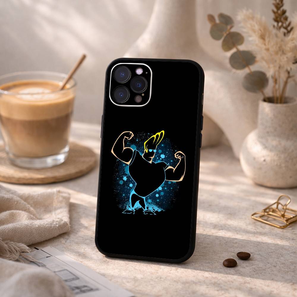 J-Johnny B-Bravo Anime Phone Case For iPhone17,16,15,14,13,12,Plus,Pro Max, 5G Others Soft Black Cover