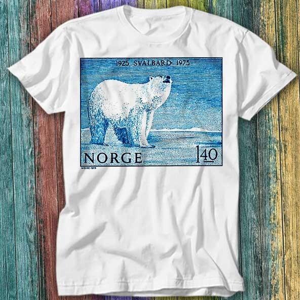1975 Norway Svalbard Polar Bear Postage Stamp T Shirt Top Tee 551 Unisex T-Shirt