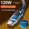 120W Dual Port Type-C Fast Charging Cable with Smart Display, Compatible with Apple 15PD 27W