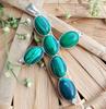 Malachite Gemstone 925 Sterling Silver Plated Gifted Cross Shape Pendant Jewelry NST-J2H28277