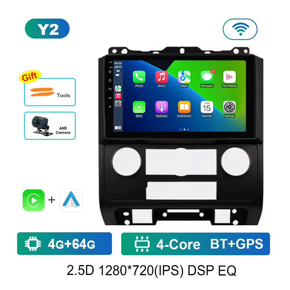 9'' Автомобильный видео мультимедийный плеер DSP Стерео для Ford Escape 2007 - 2012 Carplay ОС Android WiFi GPS 4G Bluetooth Разделенный экран
