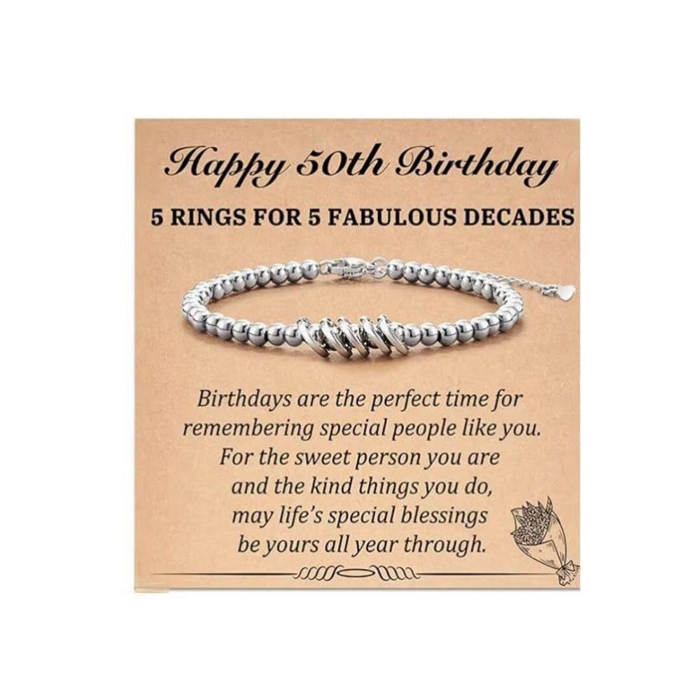 Ladies Silver Bead Bracelet Birthday Gift Adjustable Chain Ring Bracelet 4mm Silver Bead Ring Birthday Bracelet