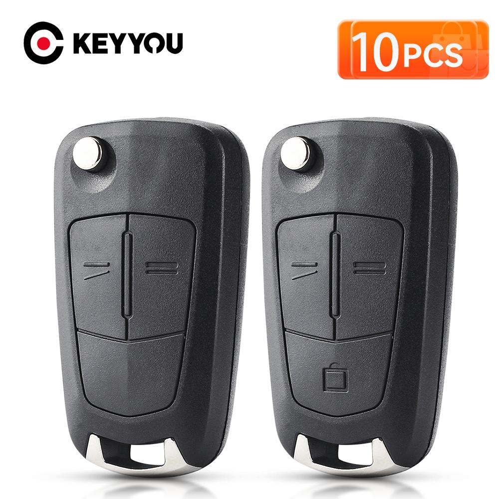 KEYYOU 10 шт. Складной брелок-пульт для автомобиля, корпус-чехол для Vauxhall Opel Astra H Corsa D Vectra C Zafira Astra Vectra Signum