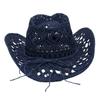 Hand-woven Holiday Beach Hat Western Cowboy Straw Hat Sun Hat Hollow Jazz Hat Men and Women Tide