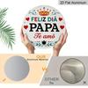 2D Flat, 1pc Round Aluminum Hanging Sign - "Feliz Dia Papa Te Amo" Spanish Father's Day Metal Wall Art, Vintage Crown & Heart Design, Perfect for