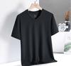 Men's Summer V-Collar Short-Sleeve Quick-Dry Breathable Plus Size Solid Color T-Shirt Casual And Comfortable T-Shirt