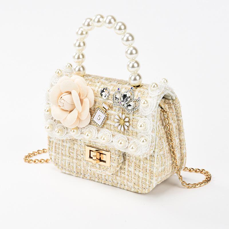 Милая мультяшная женская сумка через плечо с жемчугом и кошелек для монет