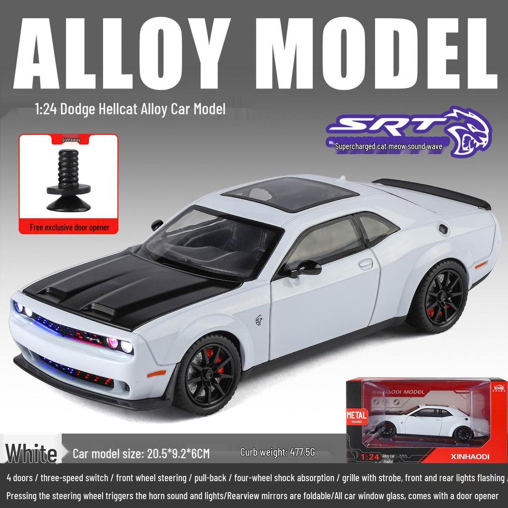 Цзяе 1:22 Dodge Hellcat Demon Eye Модель легкосплавного автомобиля со звуком, светом и инерционными амортизаторами на всех четырех колесах