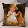 Милый мультяшный детский чехол на подушку Декор Харадзюку Живопись маслом Леди Наволочка для дивана Дома Мягкий плюшевый Наволочка-подушка