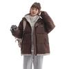 Oversize Cotton Puffer Jacket Women Winter Casual Retro Hooded Coat Students Thick Warm Loose Fit