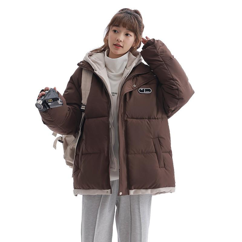 Oversize Cotton Puffer Jacket Women Winter Casual Retro Hooded Coat Students Thick Warm Loose Fit