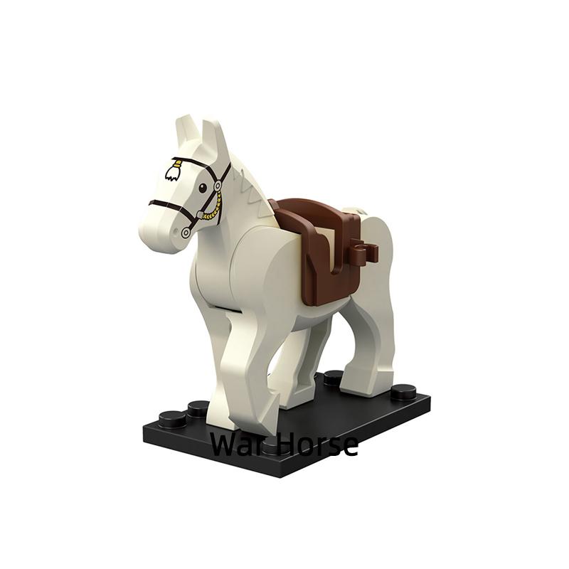 Коричневый Белый Черный Серый Древний Боевой Конь Модель Блоки MOC Кирпичи Набор Подарки Игрушки Для Детей XP1007-XP1016