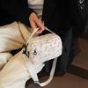 Маленькая квадратная сумка с кружевным цветком, женская сумка через плечо, студенческая сумка через плечо, ручная сумка