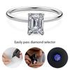 100% 925 Sterling Silver 4 Carat Rectangular Genuine Moissanite Diamond Wedding Engagement Jewelry Ring