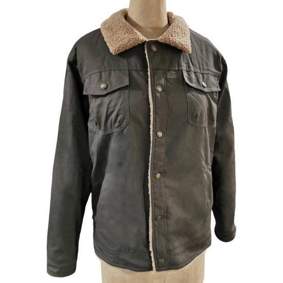 Мужская хлопковая куртка с лацканами, длинными рукавами, застежкой на пуговицы, утолщенной бархатной подкладкой, однотонное пальто с двумя боковыми карманами, зимняя верхняя одежда