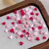 50Pcs Heart Rose Nail Art Decorations Resin Soft Carving Flower Nail Drills Mixed Size Vintage Nail Accessories