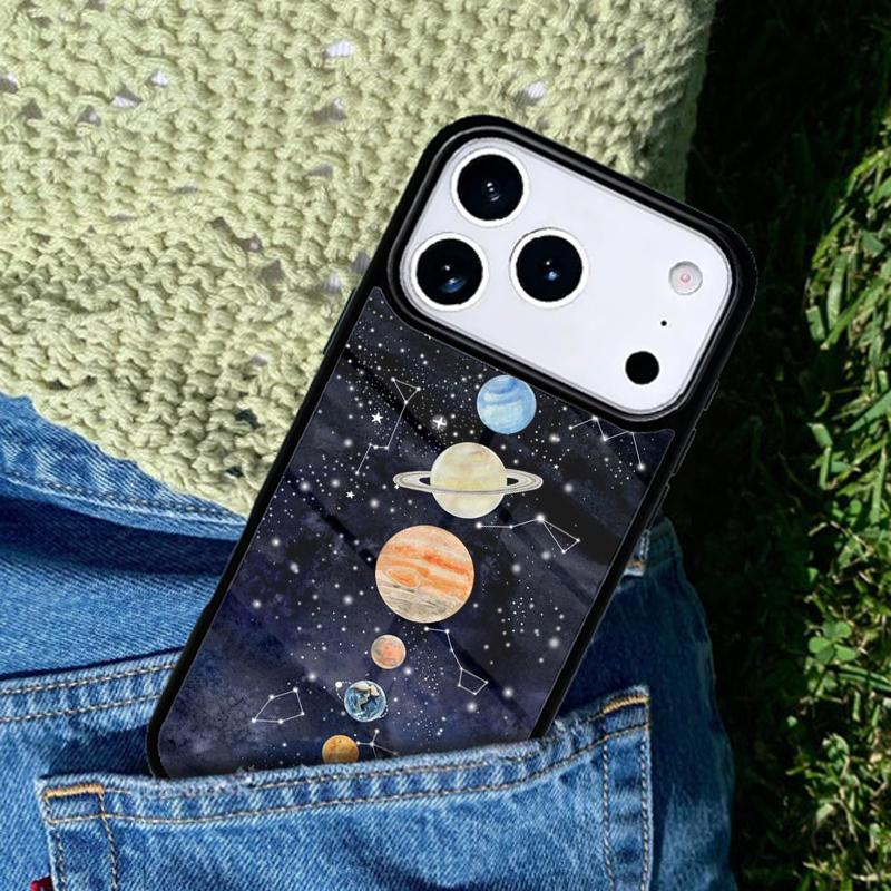 Space Planets Solar System Phone Case For iPhone 17 AIR 16 Pro Max 15 14 Pro 11 12 13 Shockproof Silicone Cover