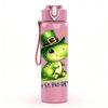 1PC Cute Green Leprechaun Saint Patrick 750ml Color Plastic Sports Water Bottle Leakproof Flip Straw Lid Suitable for Sports Office Home Use