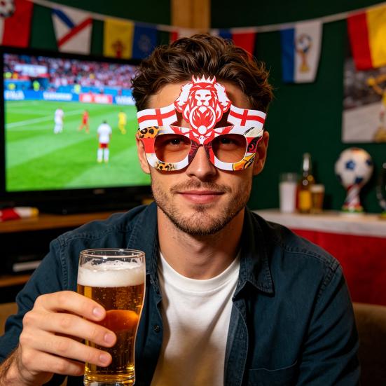 2026 Football Game Glasses Novelty Soccer Themed Party Eyeglasses National Flag Eyewear for Sports Party Favors Photo Props