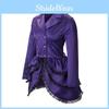 Women's Double-breasted Lace Trim Medieval Renaissance Cos Stage Performance Outfit